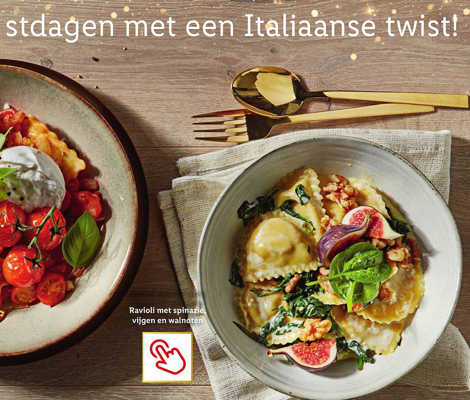 Ravioli met spinazie, vijgen en walnoten