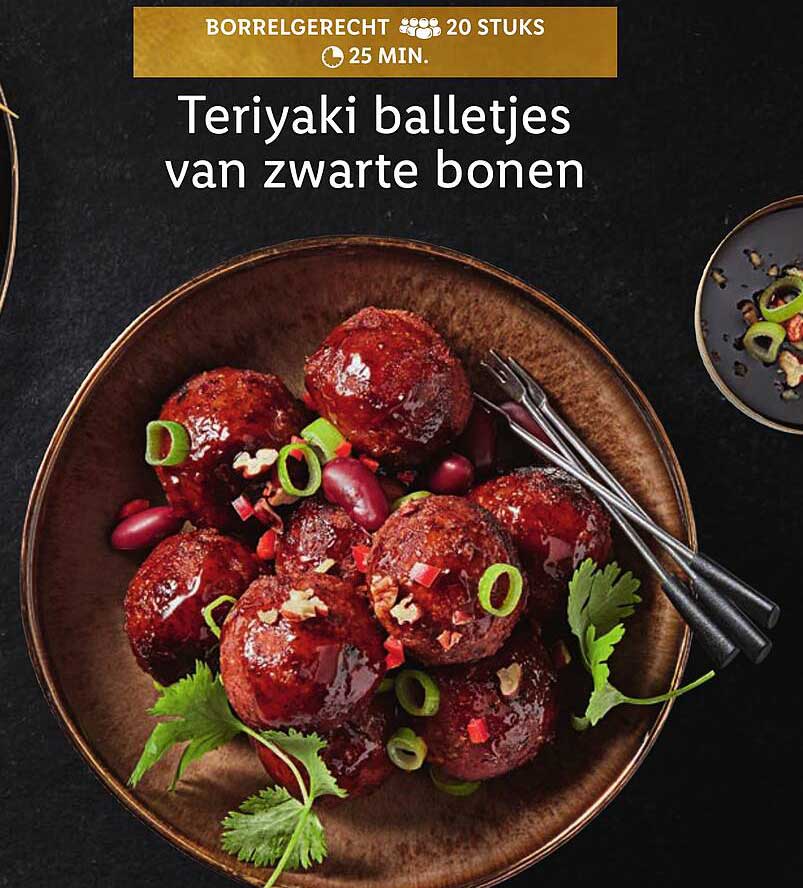 Teriyaki balletjes van zwarte bonen