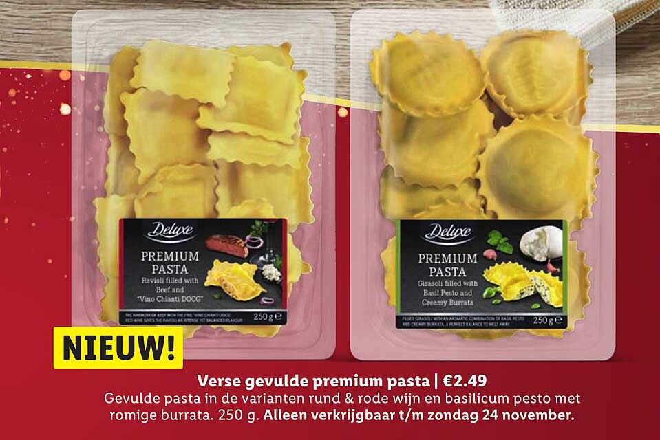 Verse gevulde premium pasta