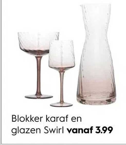 Blokker karaf en glazen Swirl