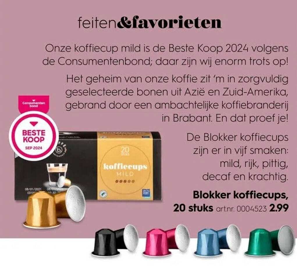 Blokker koffiecups, 20 stuks