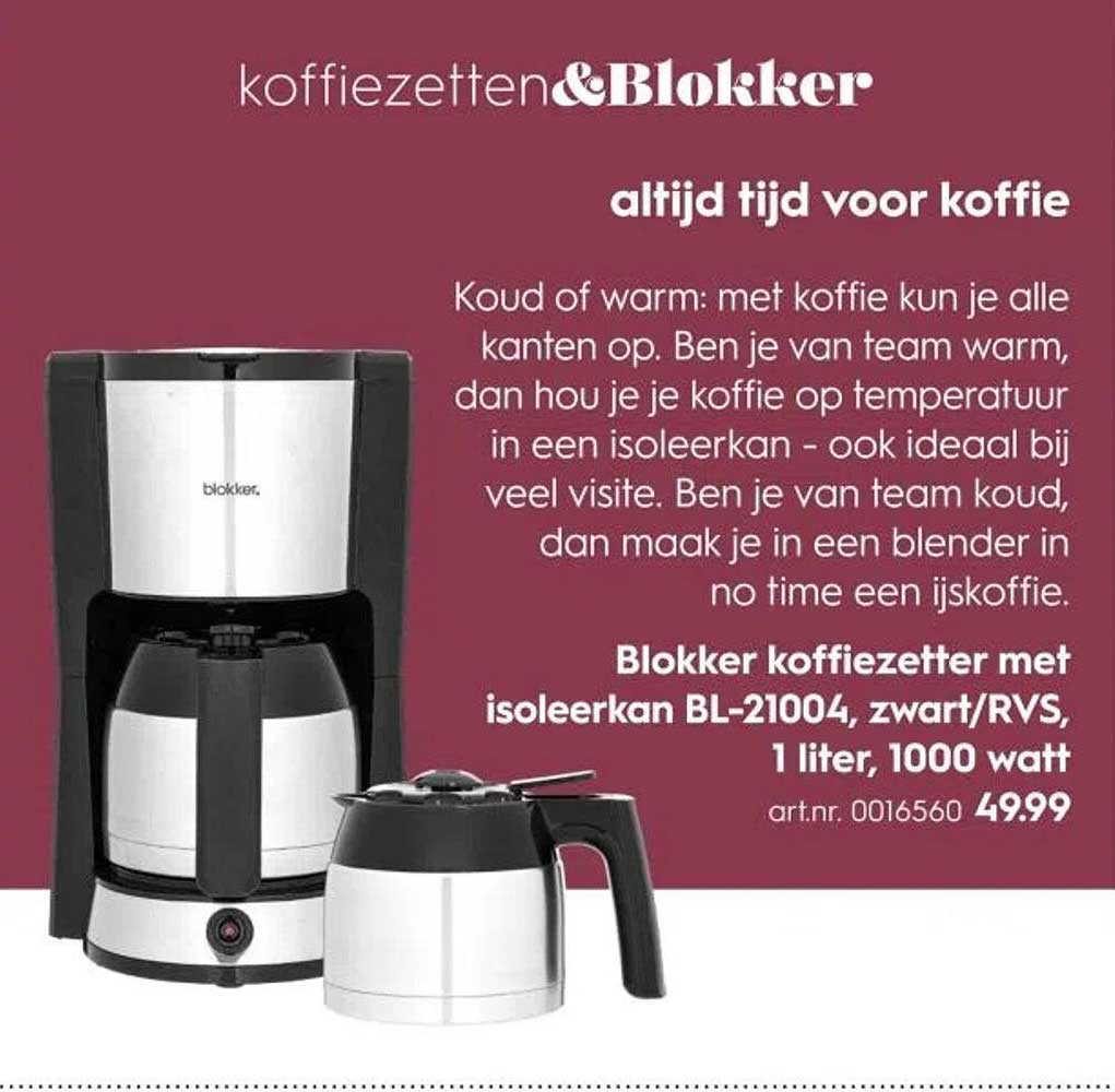 Blokker koffiezetter met isoleerkan BL-21004, zwart/RVS