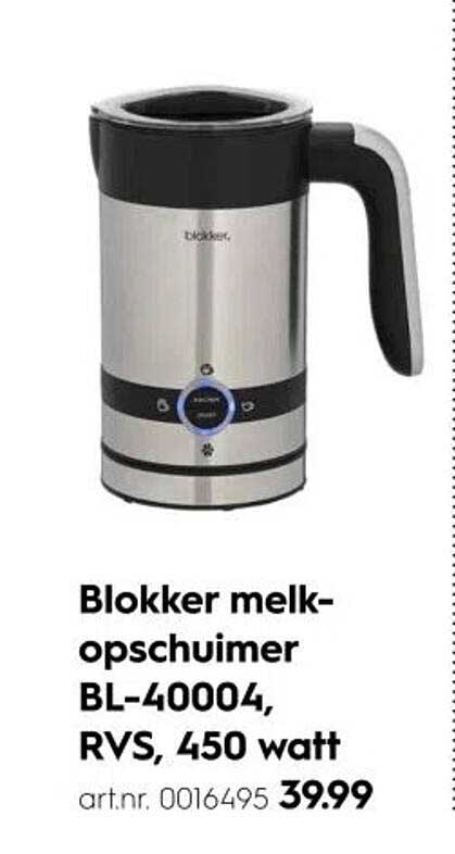 Blokker melkopschuimer BL-40004, RVS, 450 watt