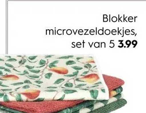 Blokker microvezeldoekjes, set van 5