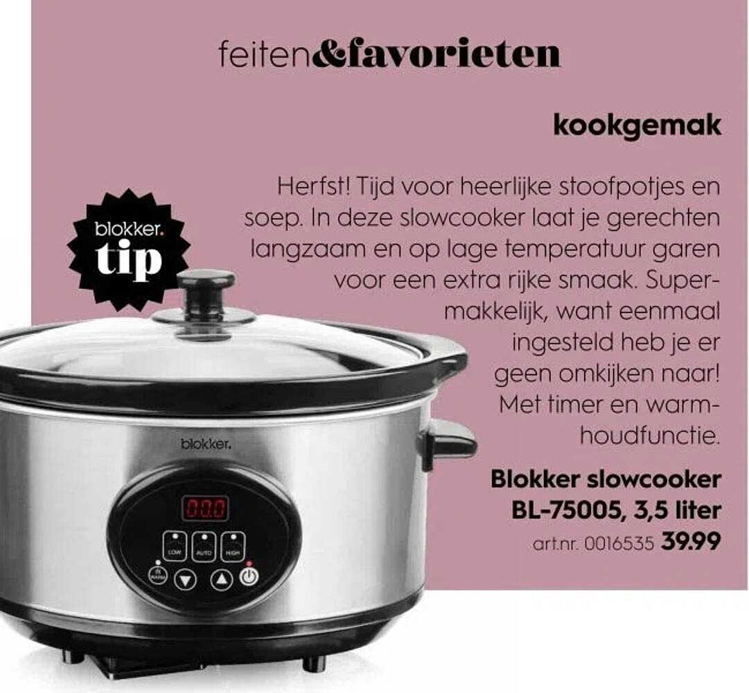 Blokker slowcooker BL-75005, 3,5 liter