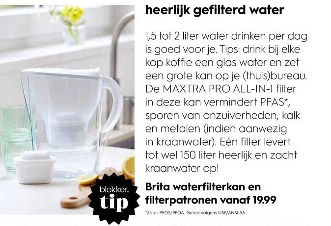 Brita waterfilterkan en filterpatronen vanaf 19.99