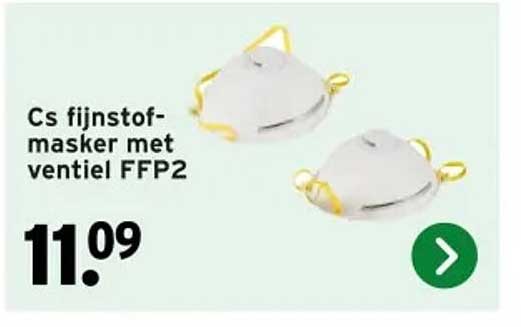 Cs fijnstofmasker met ventiel FFP2