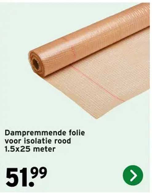 Dampremmende folie voor isolatie rood 1.5x25 meter