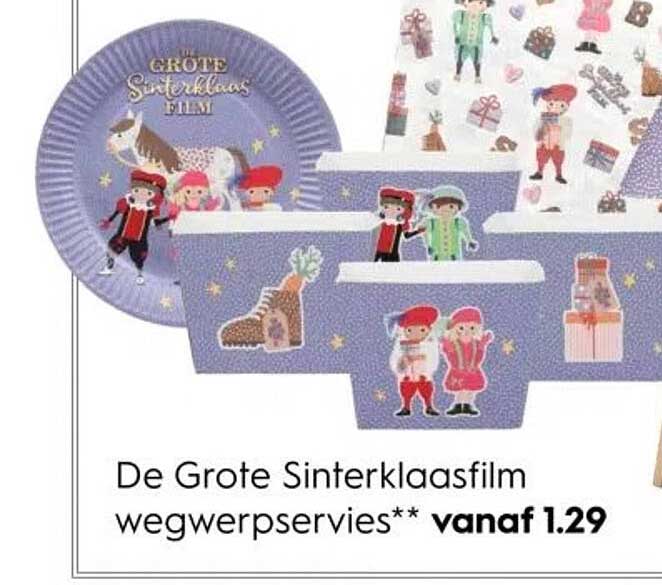 De Grote Sinterklaasfilm wegwerpperservis**