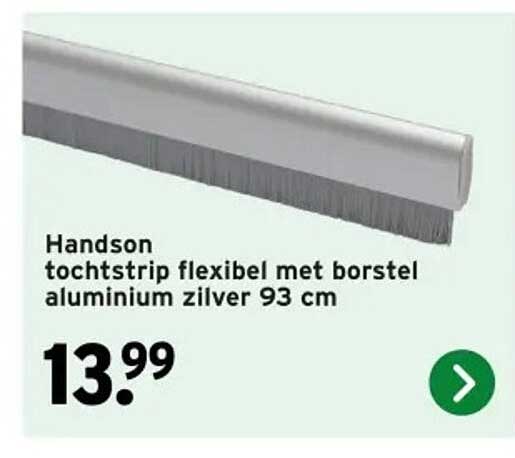 Handson tochtstrip flexibel met borstel aluminium zilver 93 cm