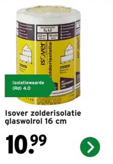 Isover zolderisolatie glaswolrol 16 cm