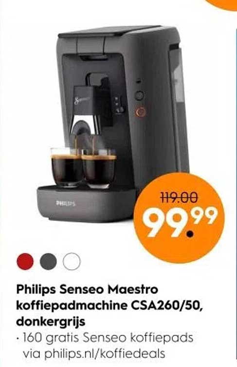 Philips Senseo Maestro koffiepaddenmachine CSA260/50, donkergrijs