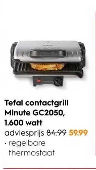 Tefal contactgrill Minute GC2050, 1.600 watt