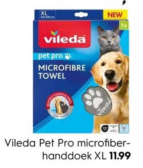 Vileda Pet Pro microfibre-handdoek XL