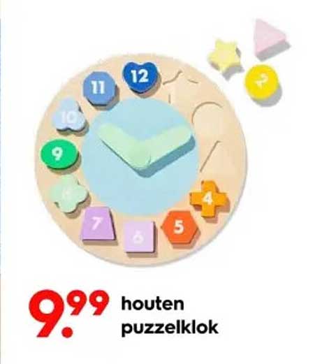 houten puzzelklok