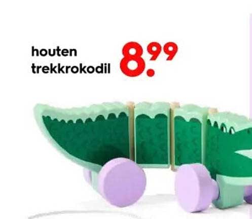 houten trekkrokodil