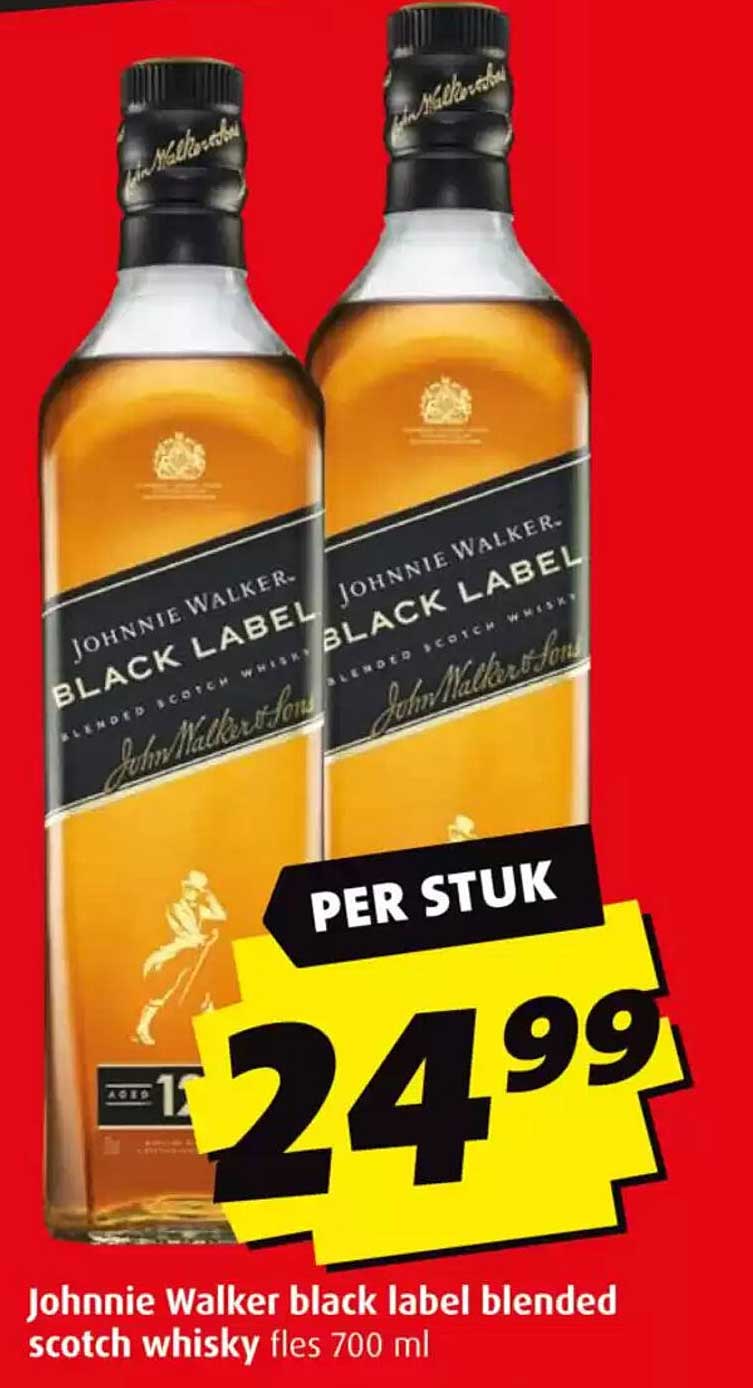 Johnnie Walker black label blended scotch whisky