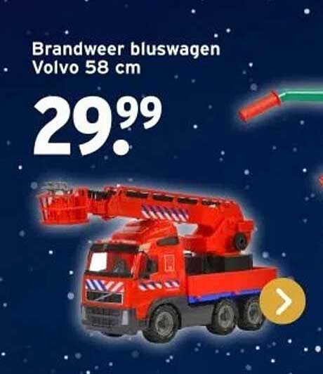 Brandweer bluswagen Volvo 58 cm