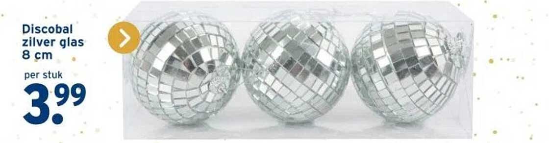 Discobal zilver glas