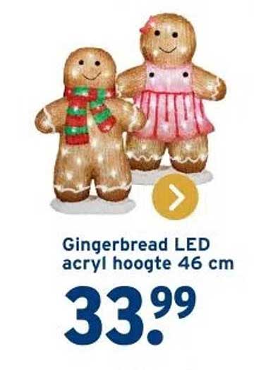 Gingerbread LED acrylic hoogte 46 cm