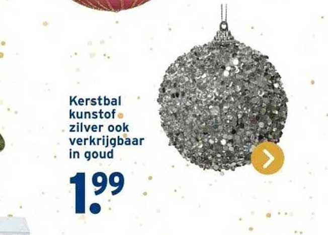 Kerstbal kunststof zilver ook verkrijgbaar in goud