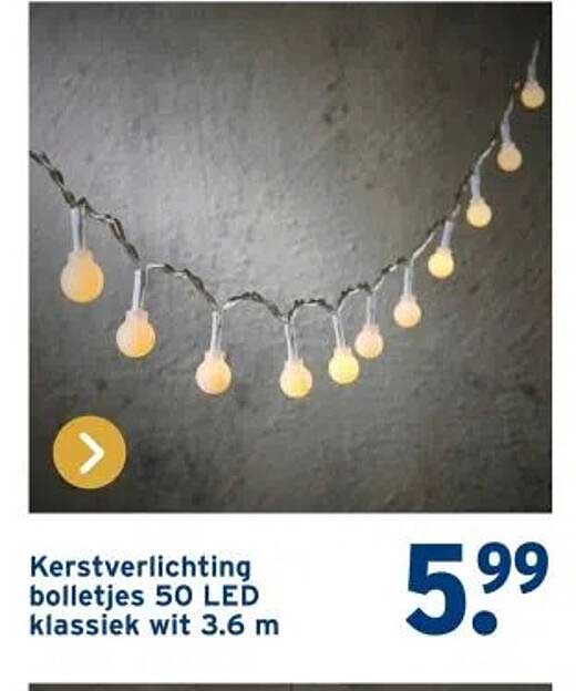 Kerstverlichting bolletjes 50 LED klassiek wit