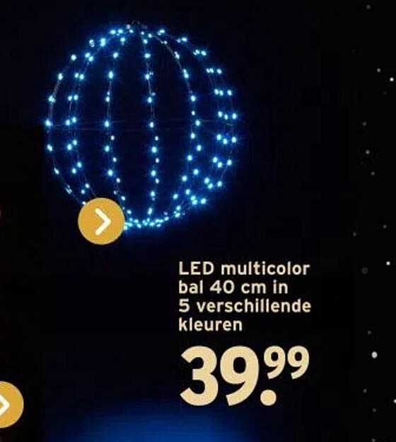 LED multicolor bal 40 cm in 5 verschillende kleuren