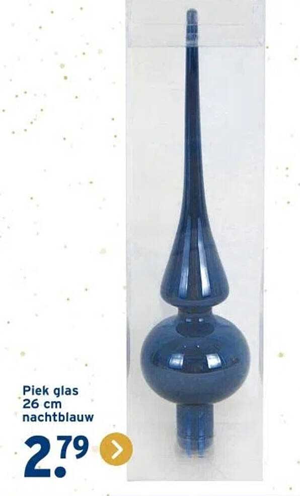 Piek glas 26 cm nachtblauw