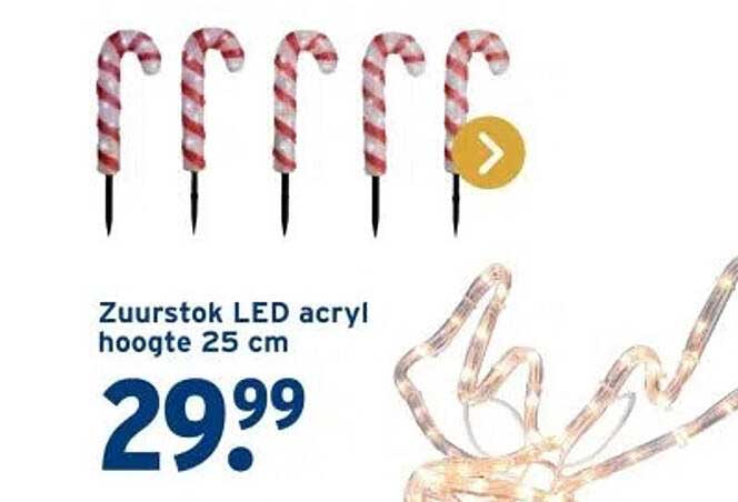 Zuurstok LED acryl hoogte 25 cm