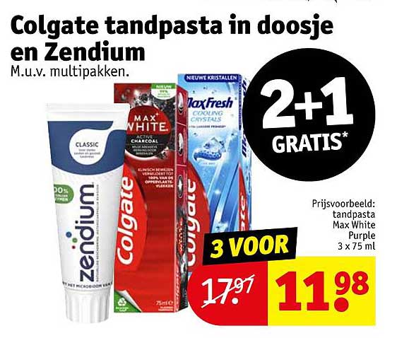 Colgate tandpasta in doosje en Zendium