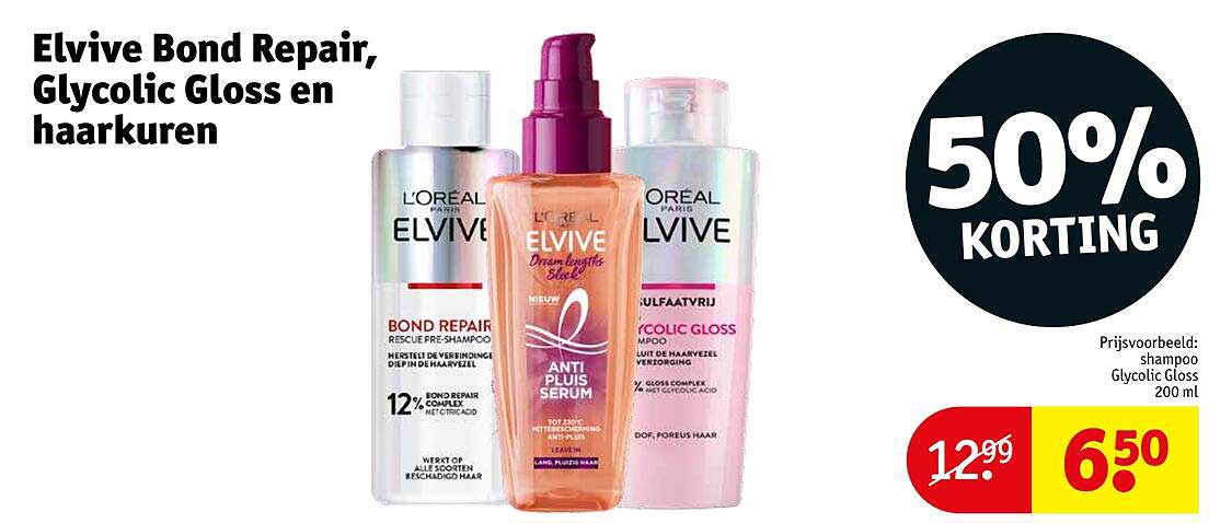 Elvive Bond Repair, Glycolic Gloss en haarcuren