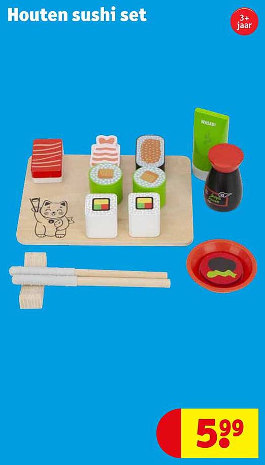 Houten sushi set