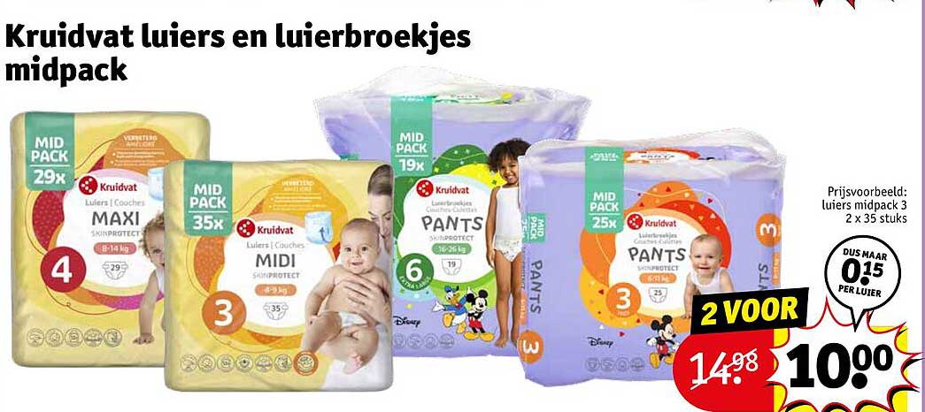 Kruidvat luiers en luierbroekjes midpack