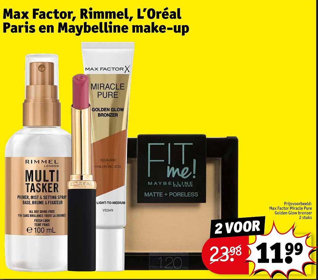 Max Factor, Rimmel, L’Oréal Paris en Maybelline make-up