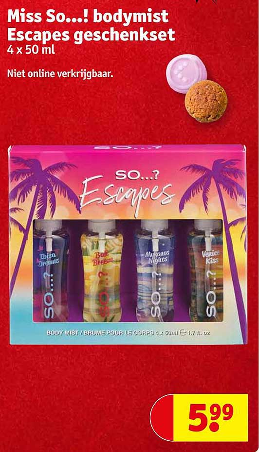 Miss So!...! bodymist Escapes geschenkset