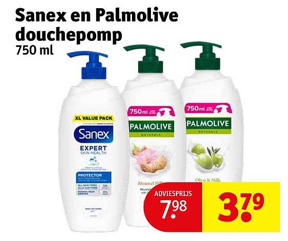 Sanex en Palmolive douchepomp