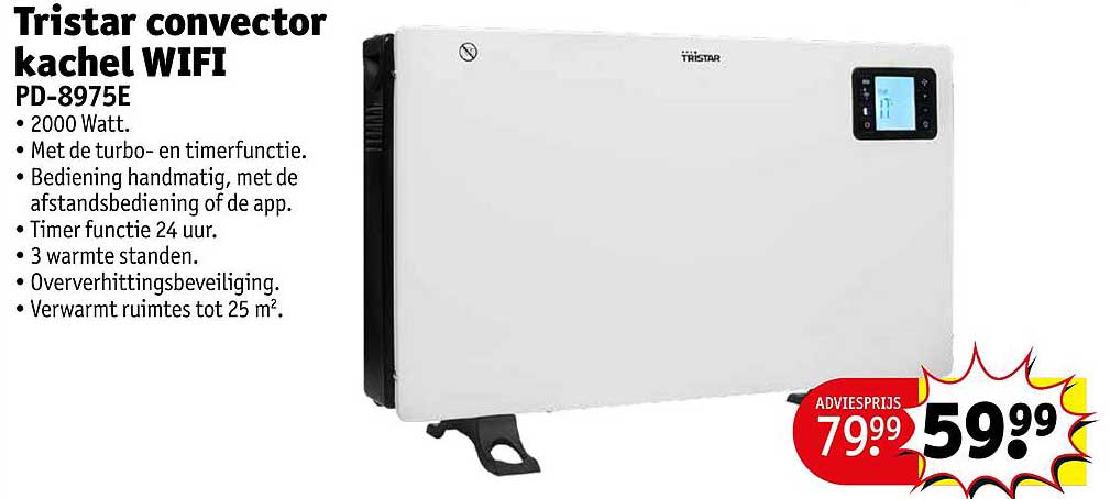 Tristar convector kachel WIFI