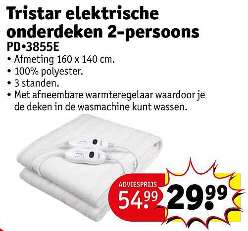 Tristar elektrische onderdekens 2-persoons