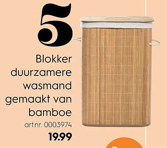 Blokker duurzamere wasmand gemaakt van bamboe