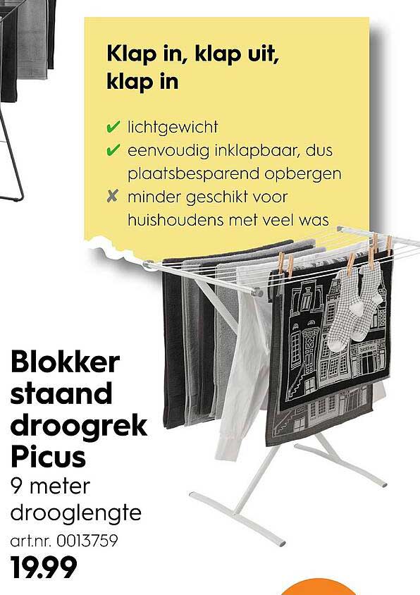 Blokker staand droogrek Picus