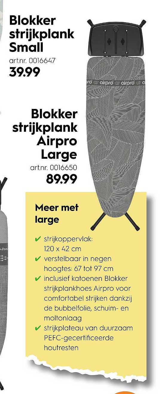 Blokker strijkplank Airpro Large