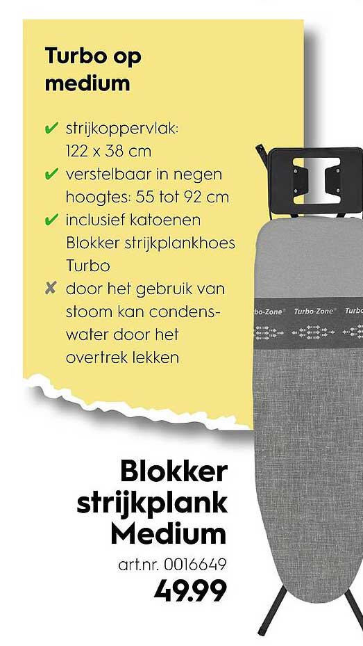 Blokker strijkplank Medium