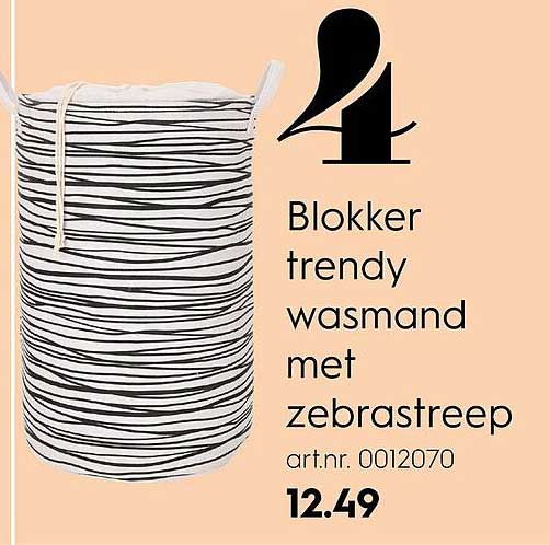 Blokker trendy wasmand met zebrastrreep