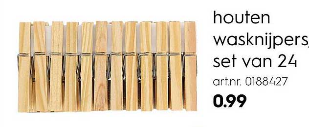 houten wasknijpers set van 24