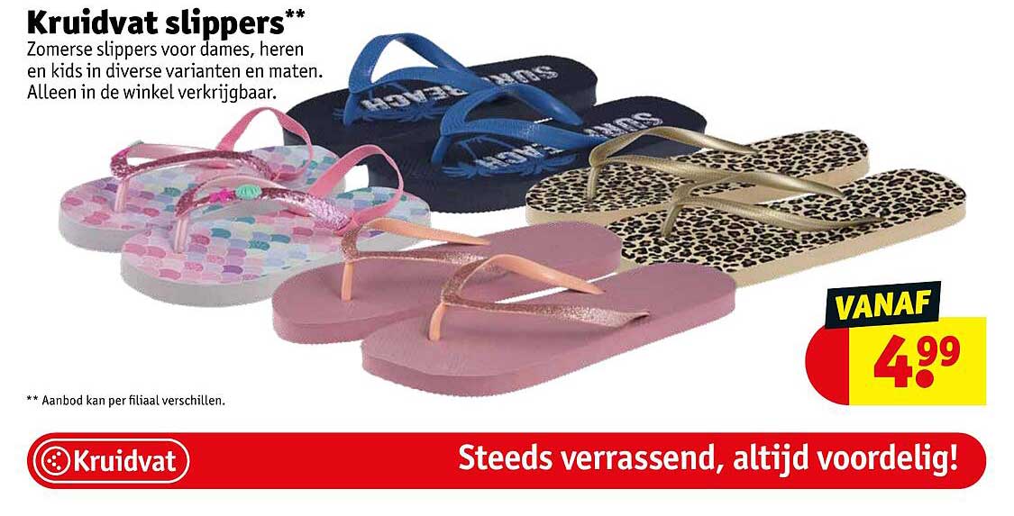 Kruidvat Slippers aanbieding bij Kruidvat