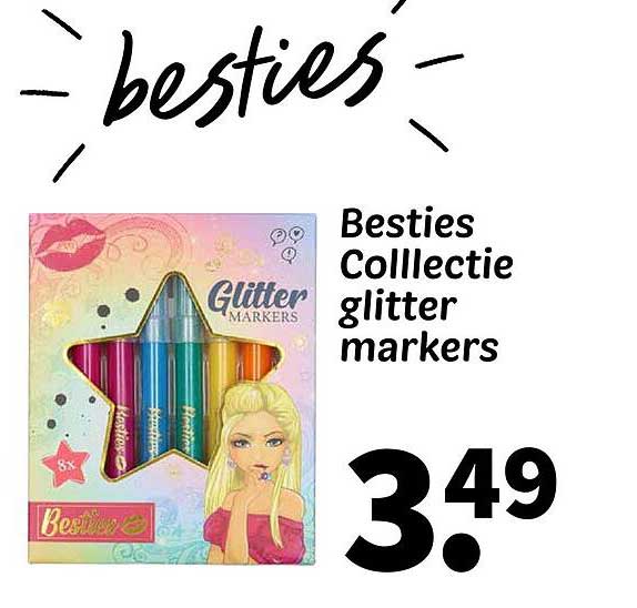 Besties Collectie glitter markers