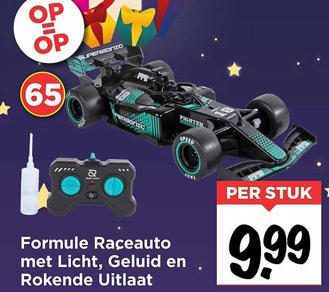 Formule Raceauto met Licht, Geluid en Rokende Uitlaat