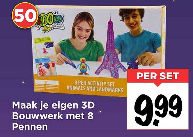 Maak je eigen 3D Bouwwerk met 8 Pennen