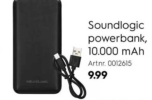 Soundlogic powerbank, 10.000 mAh