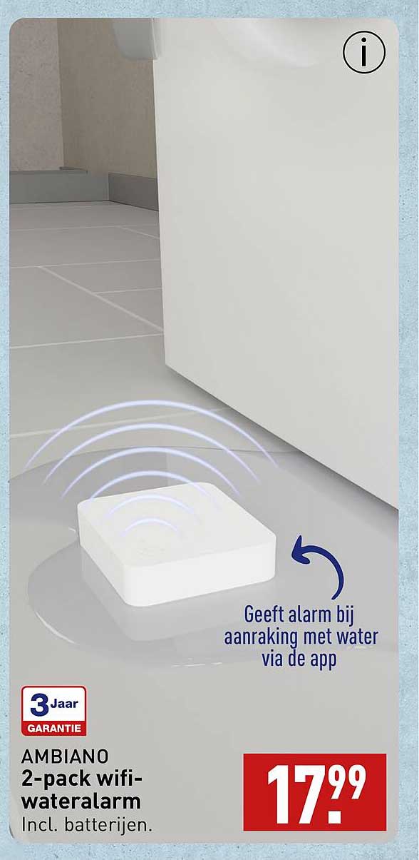 AMBIANO 2-pack wifi-wateralarm